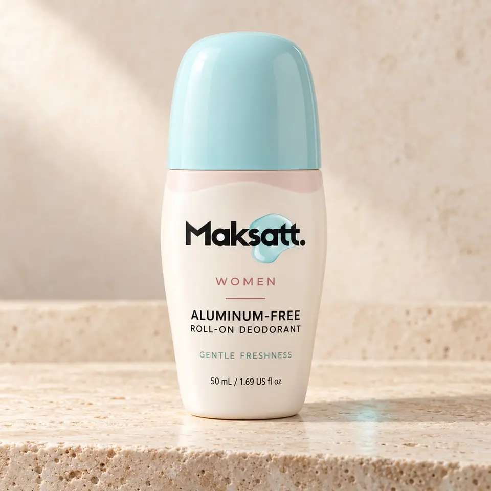 Aluminum-Free Roll-on Deodorant (Women) — digital packaging concept, view 1 of 3