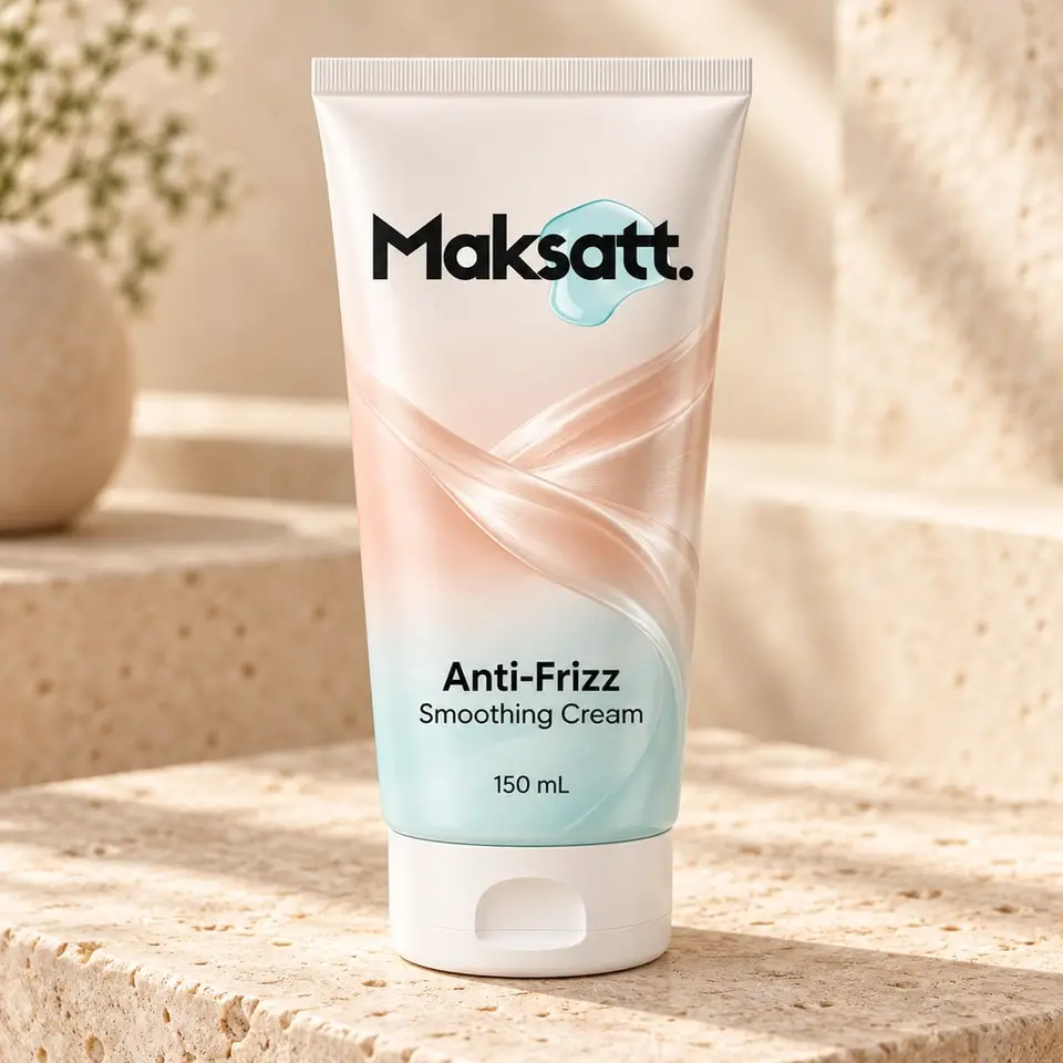 Anti-Frizz Smoothing Cream — digital packaging concept, view 1 of 3