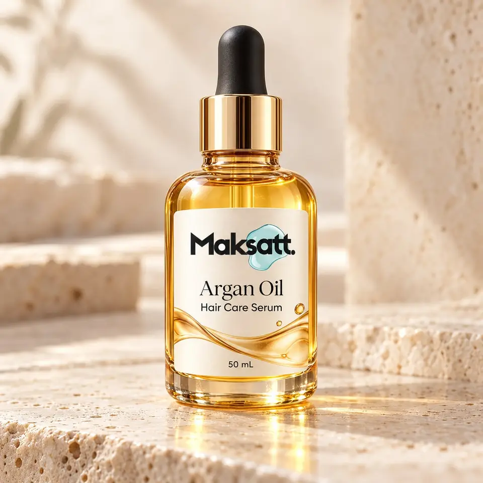 Argan Oil Hair Care Serum — digital packaging concept, view 1 of 3