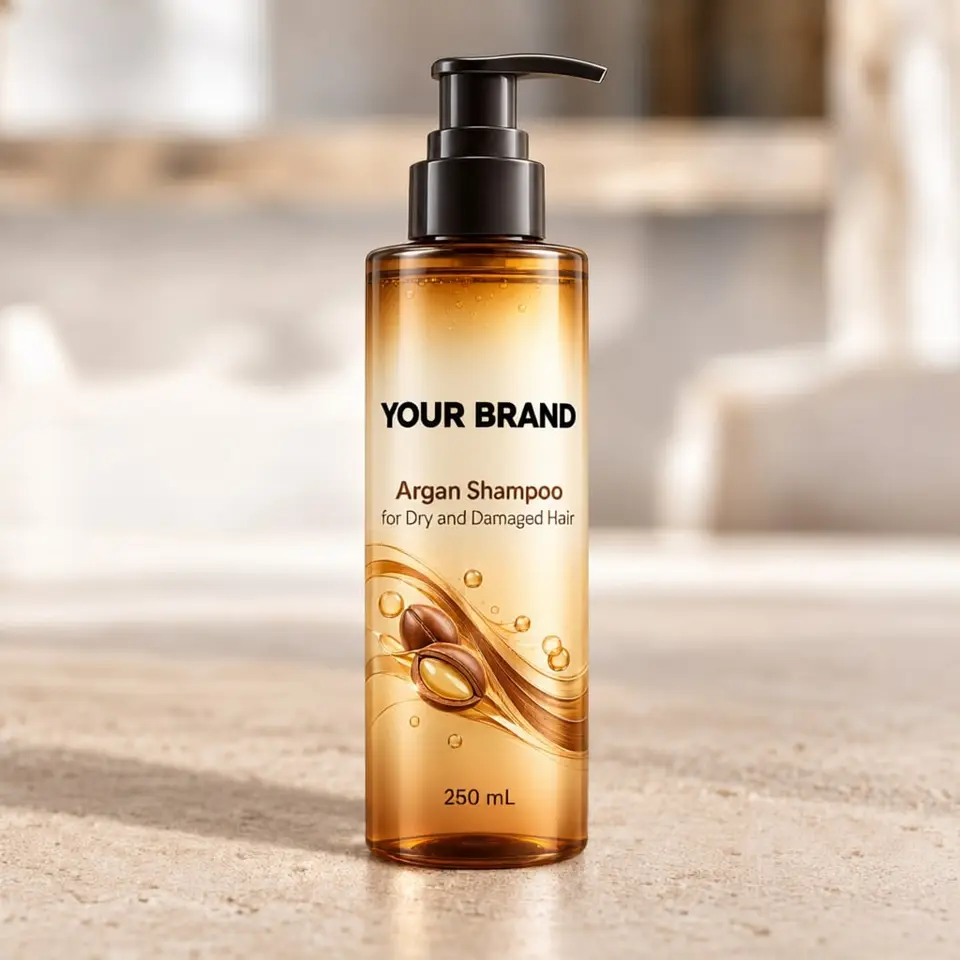 Argan Shampoo for Dry and Damaged Hair — your brand — private-label concept, view 1 of 3