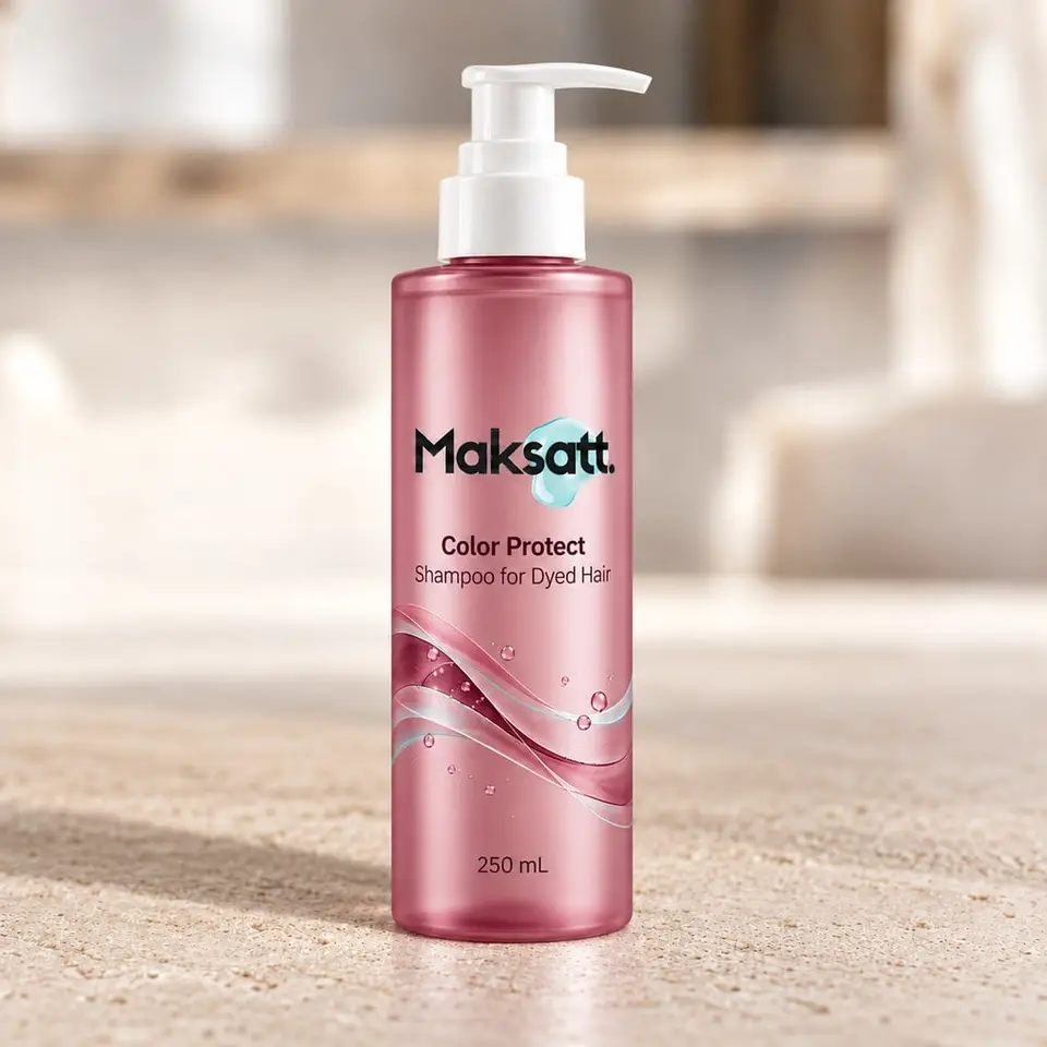 Color Protect Shampoo for Dyed Hair — digital packaging concept, view 1 of 3