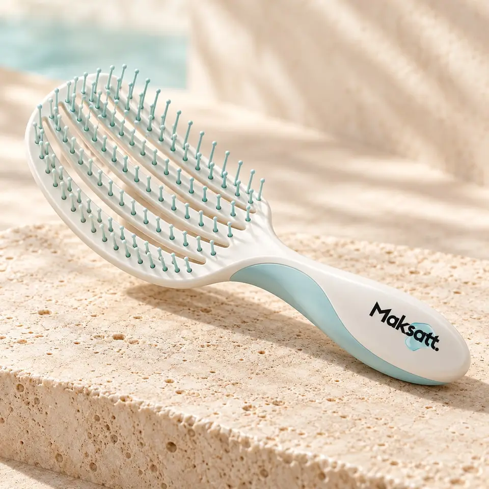 Detangling Flexible Brush — digital packaging concept, view 1 of 3