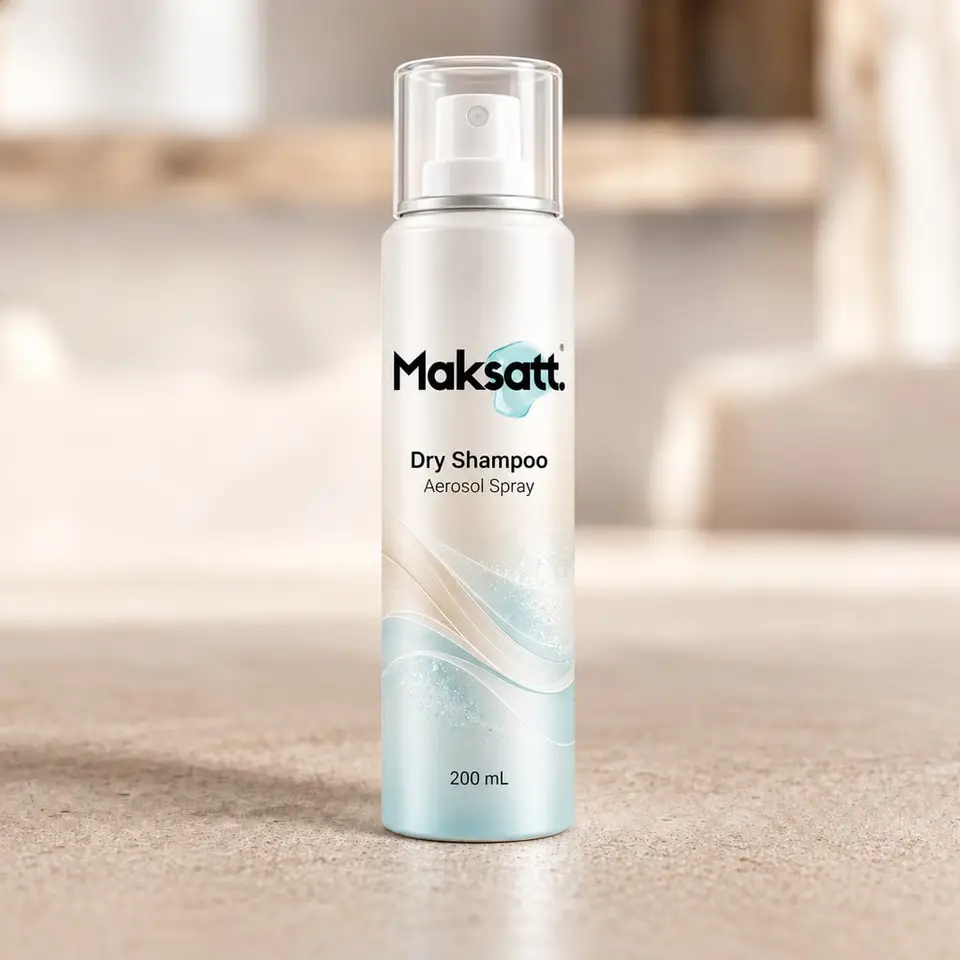 Dry Shampoo (Aerosol Spray) — digital packaging concept, view 1 of 3