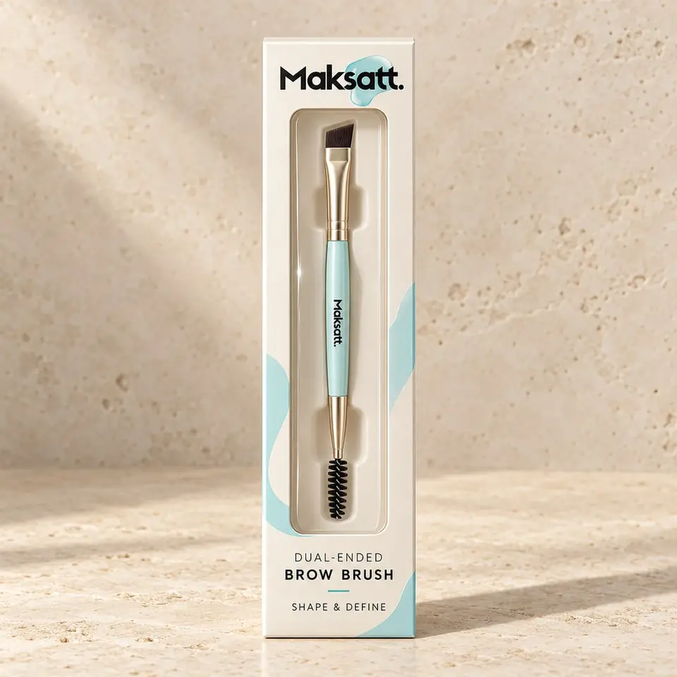 Dual-Ended Brow Brush — digital packaging concept, view 1 of 3