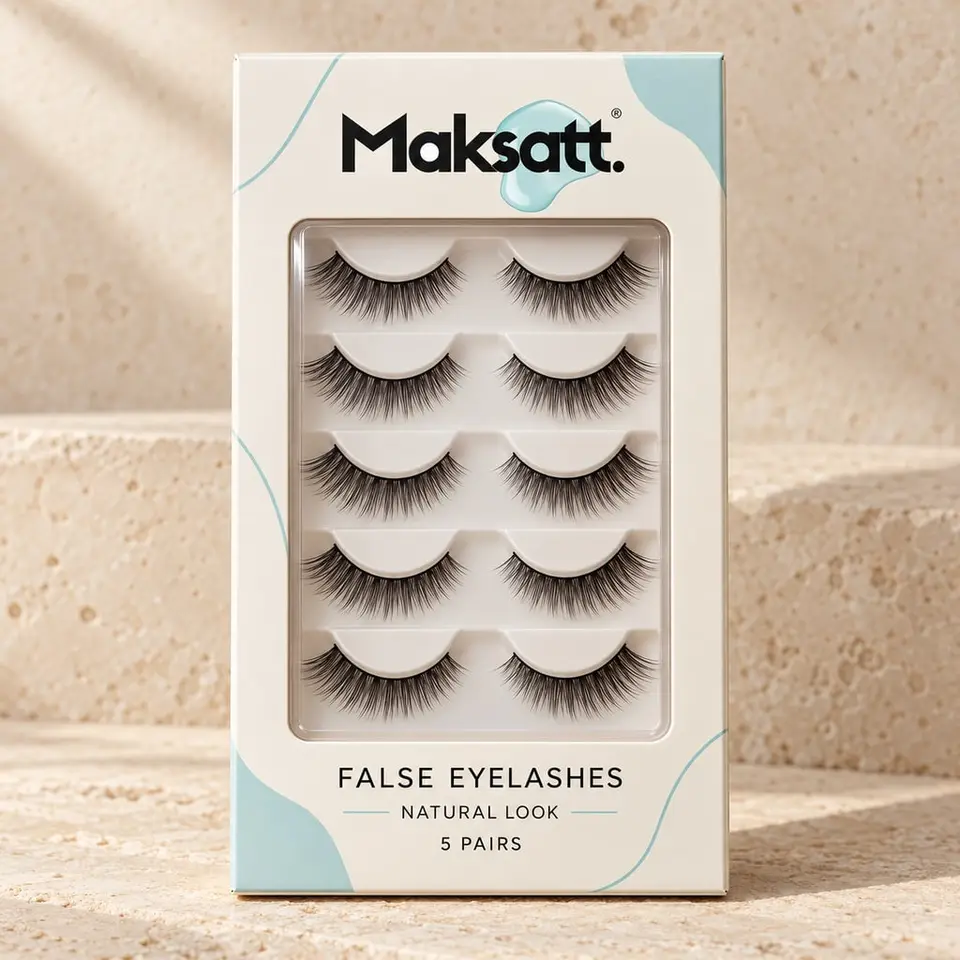 False Eyelashes Set (Natural Look) — digital packaging concept, view 1 of 3