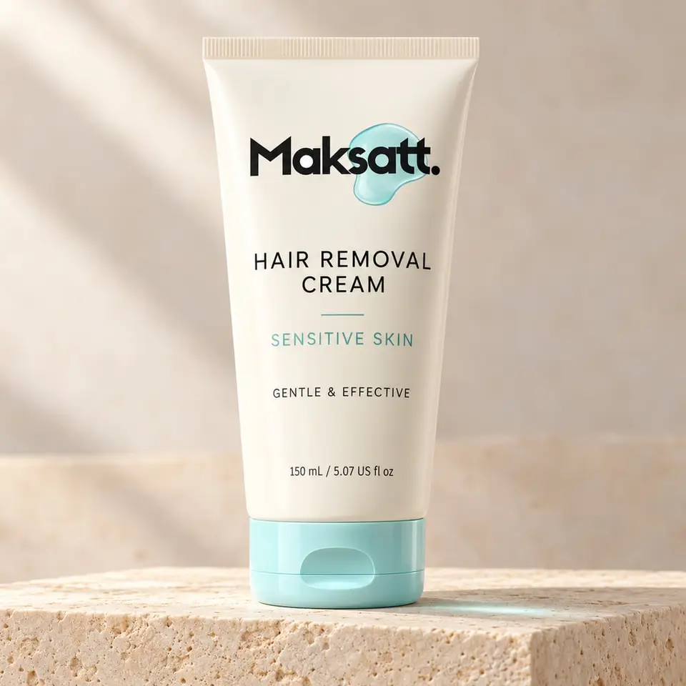 Hair Removal Cream (Sensitive Skin) — digital packaging concept, view 1 of 3
