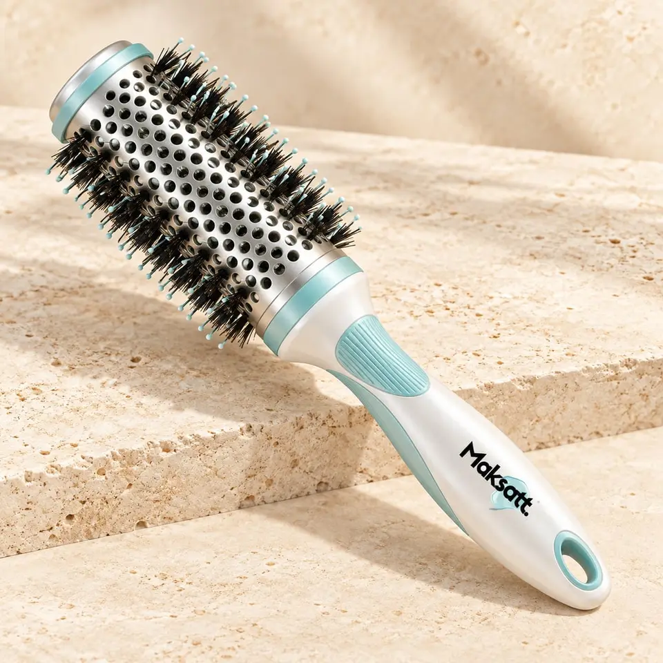 Heat Resistant Blow Dry Brush — digital packaging concept, view 1 of 3