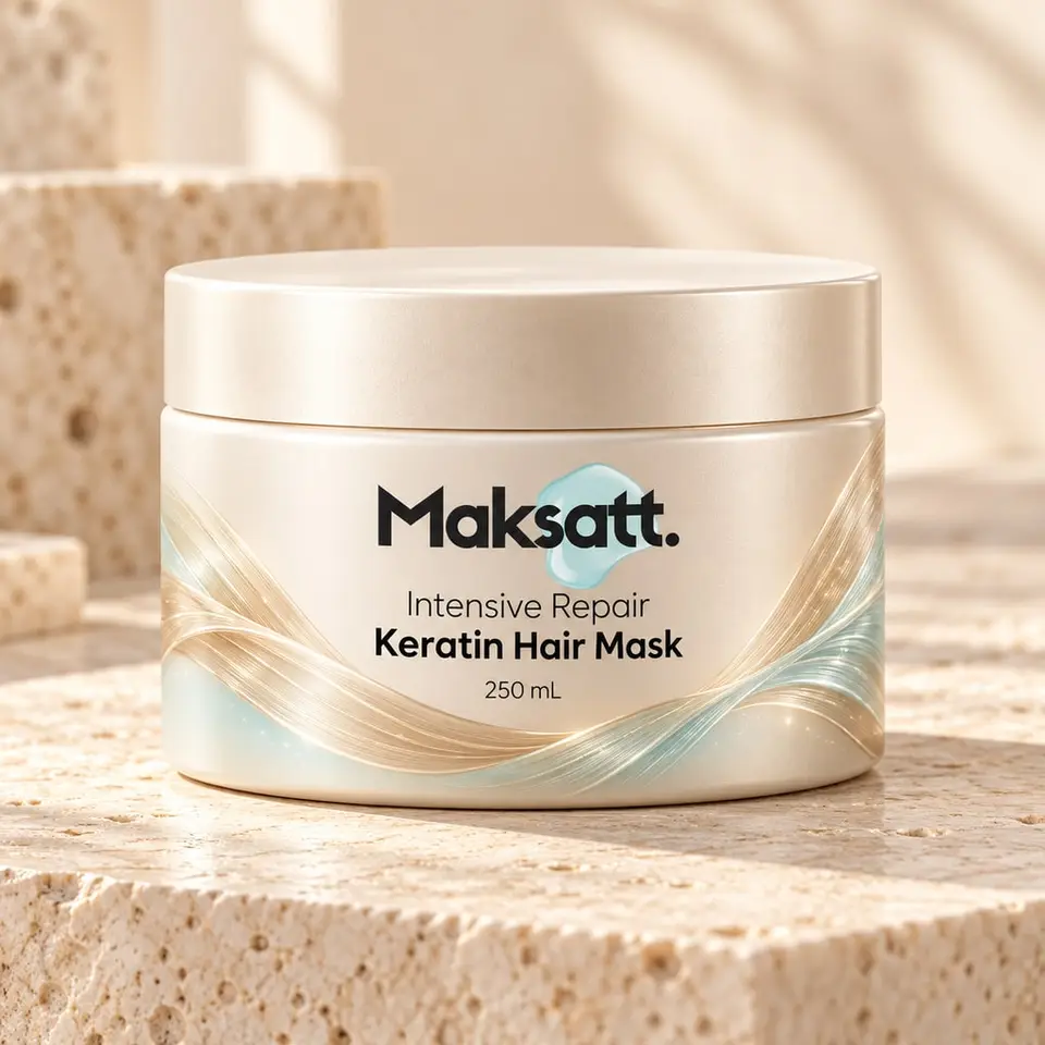 Intensive Repair Keratin Hair Mask — digital packaging concept, view 1 of 3