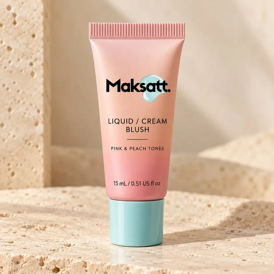 Liquid / Cream Blush (Pink and Peach Tones) — digital packaging concept, view 1 of 3