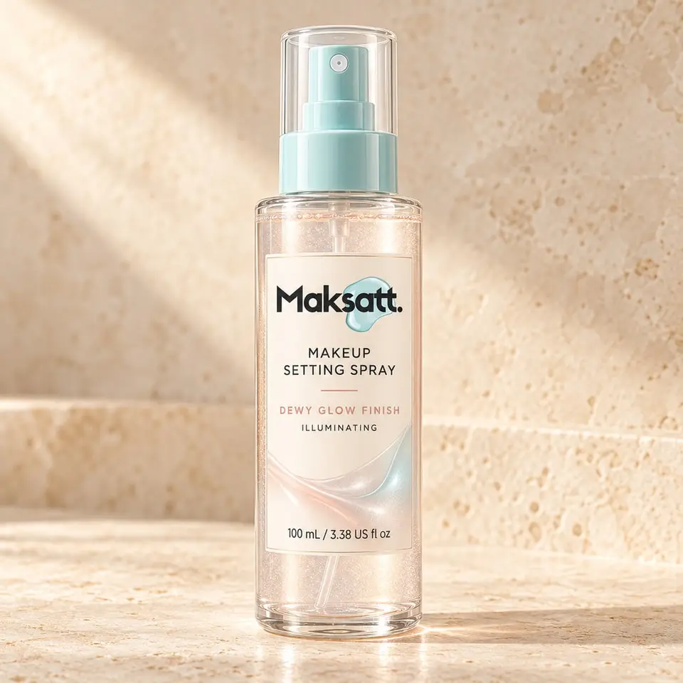 Makeup Setting Spray (Dewy/Illuminating Finish) — digital packaging concept, view 1 of 3