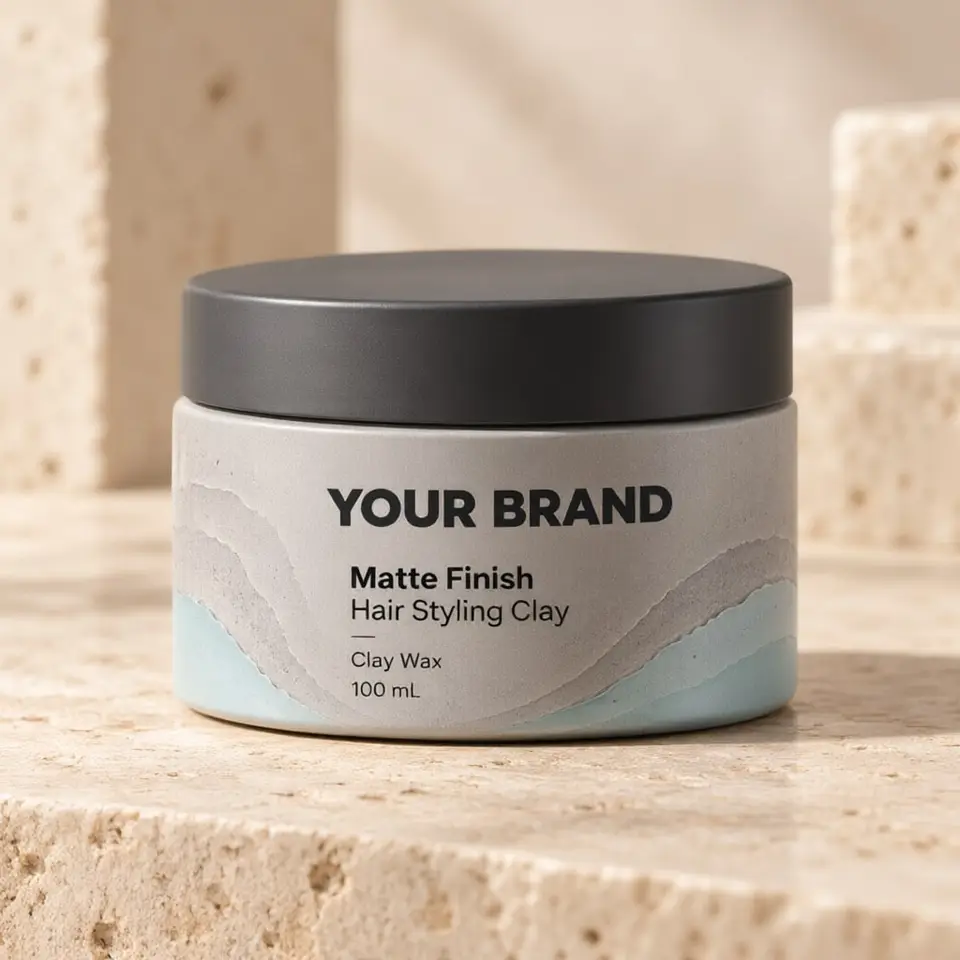 Matte Finish Hair Styling Clay (Clay Wax) — your brand — private-label concept, view 1 of 3