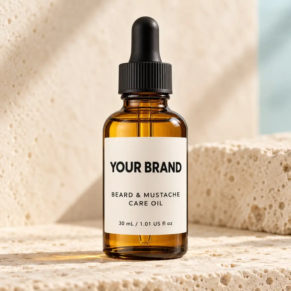 Men's Beard and Mustache Care Oil — your brand — private-label concept, view 1 of 3