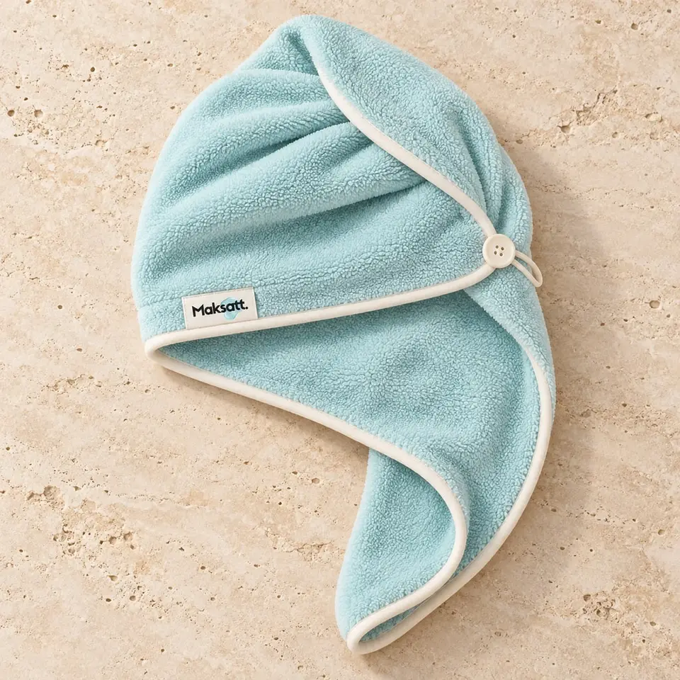 Microfiber Hair Towel Wrap — digital packaging concept, view 1 of 3