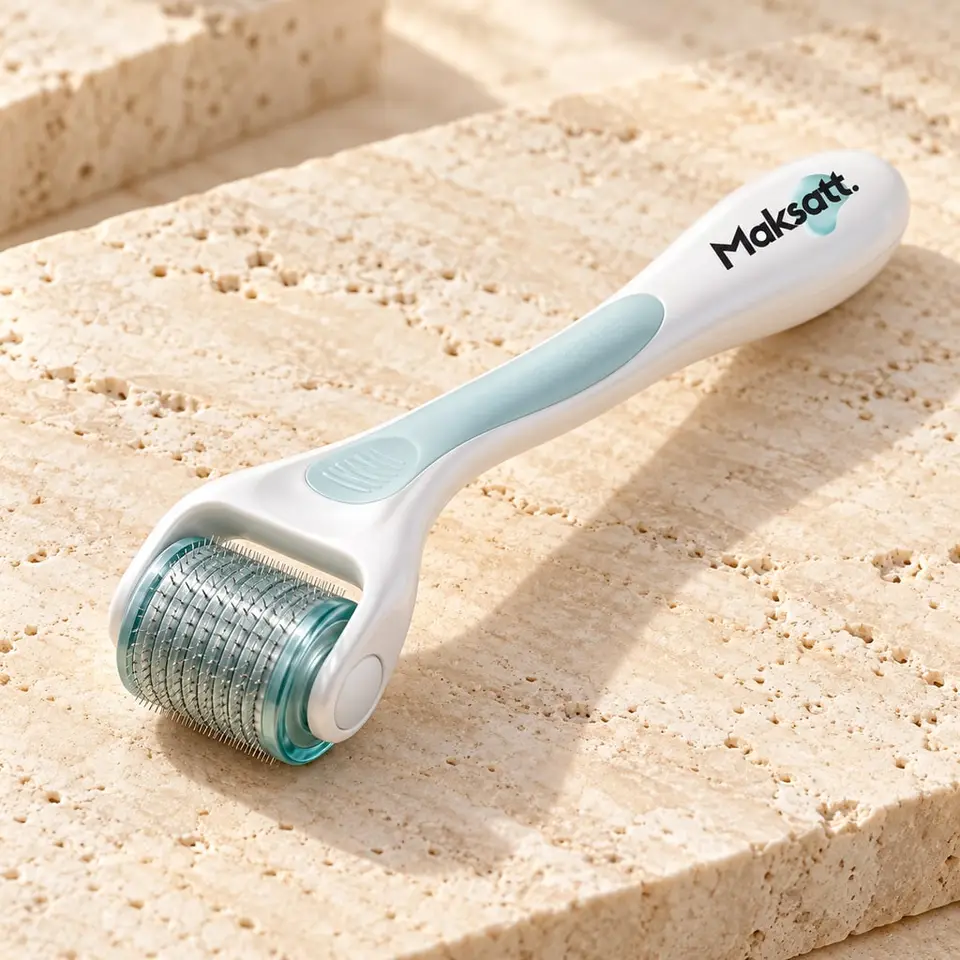 Microneedling Scalp Roller (Dermaroller) — digital packaging concept, view 1 of 3