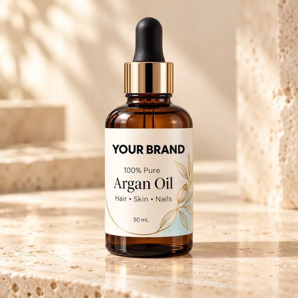 100% Pure Argan Oil — your brand — private-label concept, view 1 of 3