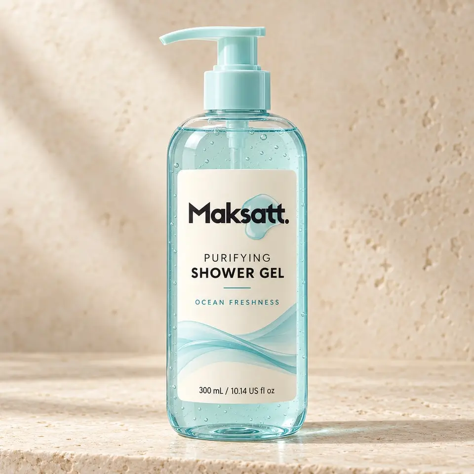 Purifying Shower Gel (Ocean Freshness) — digital packaging concept, view 1 of 3