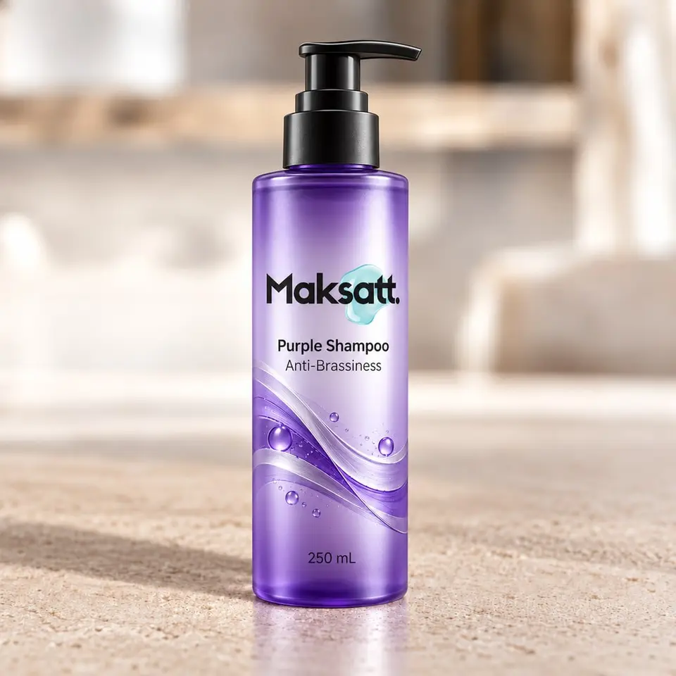 Purple Shampoo (Anti-Brassiness) — digital packaging concept, view 1 of 3