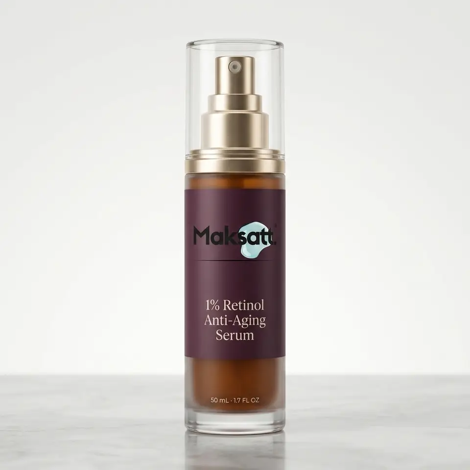 1% Retinol Anti-Aging Serum — digital packaging concept, view 1 of 3