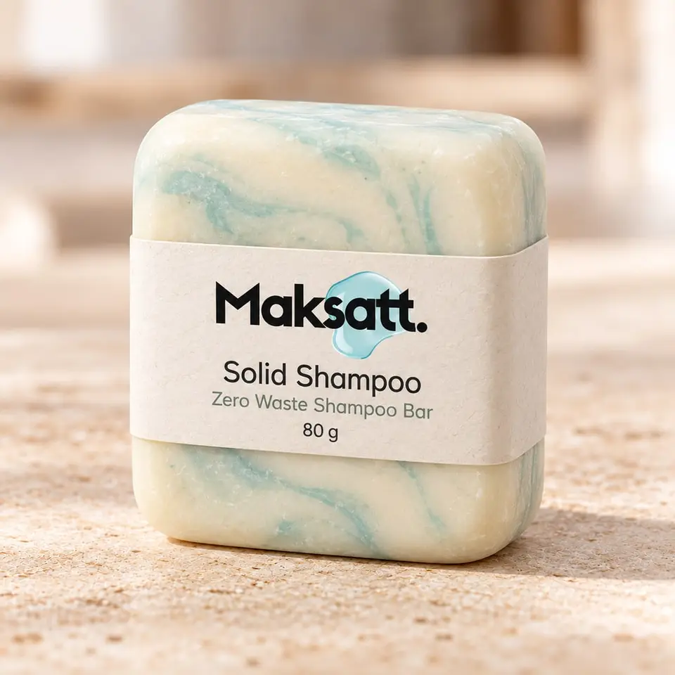 Solid Shampoo (Zero Waste / Shampoo Bar) — digital packaging concept, view 1 of 3
