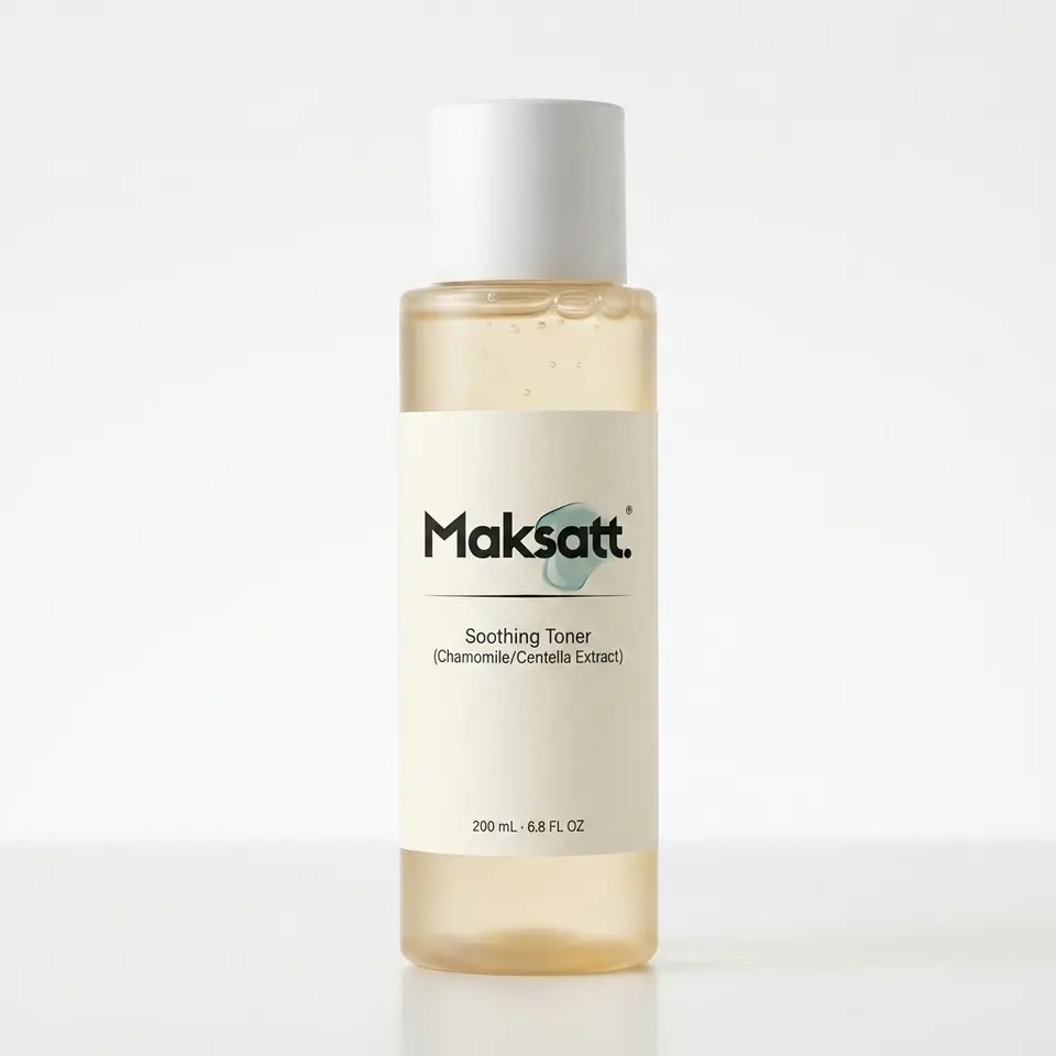 Soothing Toner (Chamomile/Centella Extract) — digital packaging concept, view 1 of 3