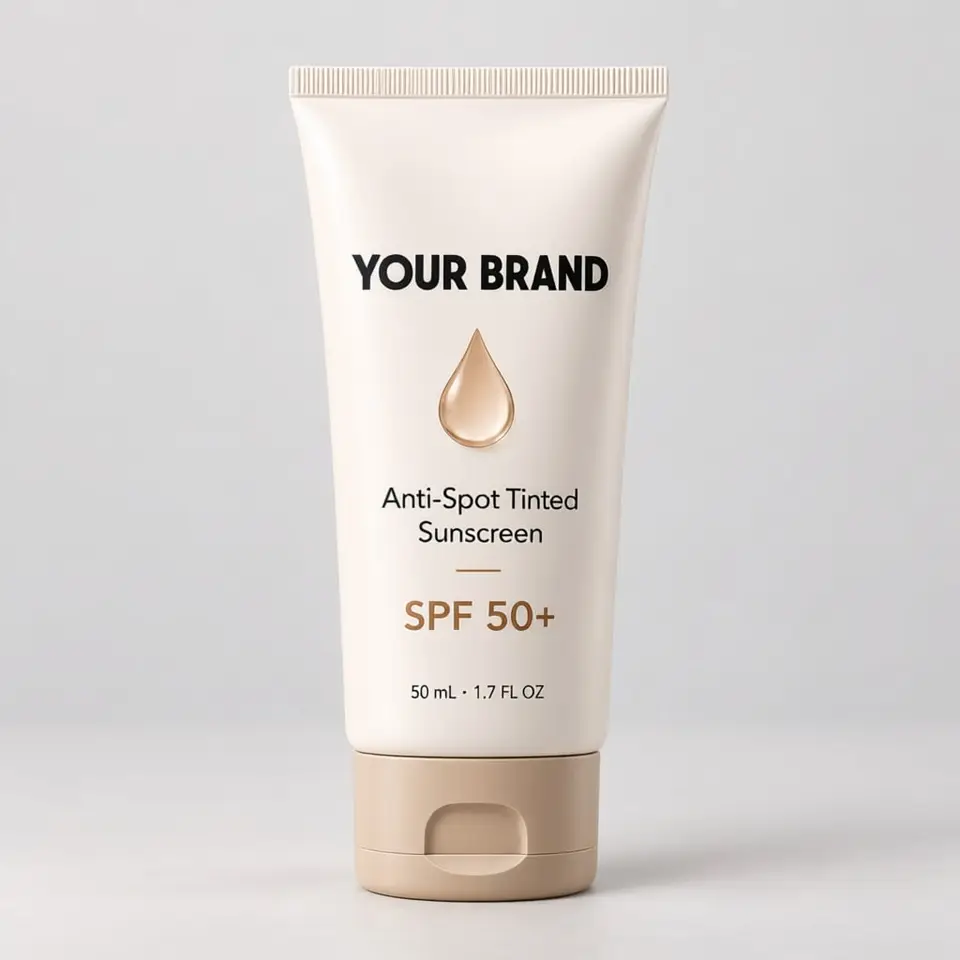 50+ SPF Anti-Spot Tinted Sunscreen — your brand — private-label concept, view 1 of 3