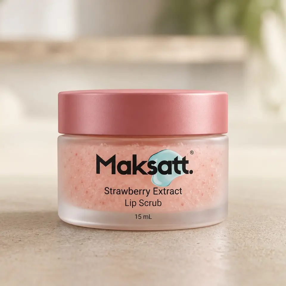 Strawberry Extract Lip Scrub — digital packaging concept, view 1 of 3