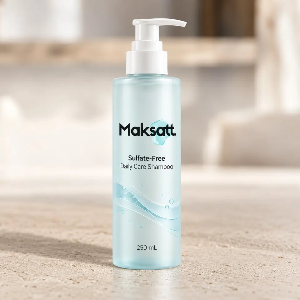 Sulfate-Free Daily Care Shampoo — digital packaging concept, view 1 of 3