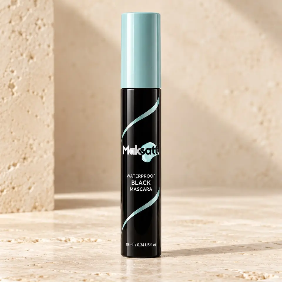 Waterproof Black Mascara — digital packaging concept, view 1 of 3